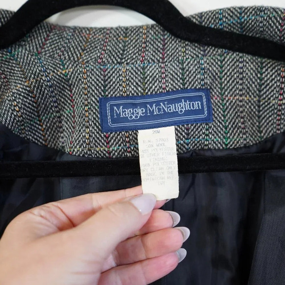 Vtg Maggie McNaughton Blazer‎ Jacket Woman Plus 20W Tweed Wool Colorful - Picture 2 of 10